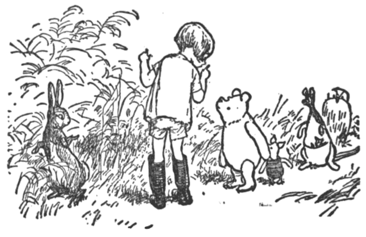 Scena di Winnie the Pooh disegnata